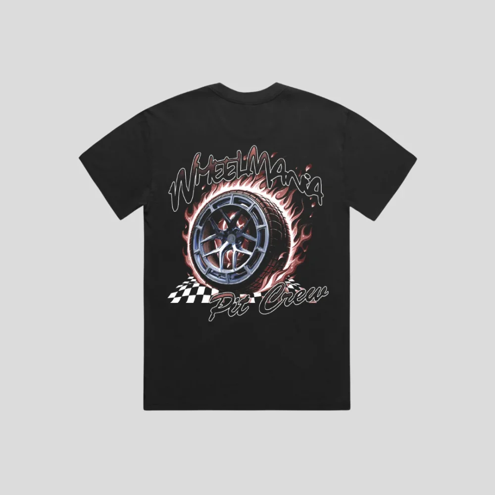 Wheelmania Pit Crew T-Shirt Back Print Black